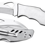 Spyderco BY07P Byrd Crossbill 3.50" Folding Hawkbill Plain 8Cr13MoV SS Blade, Stainless Steel Handle Includes Pocket Clip
