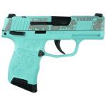 Sig Sauer Exclusive "Robin's Egg Blue and Roses" P365-380 Handgun 380 Auto 10rd Magazine 3.1" Barrel Black Manual Safety