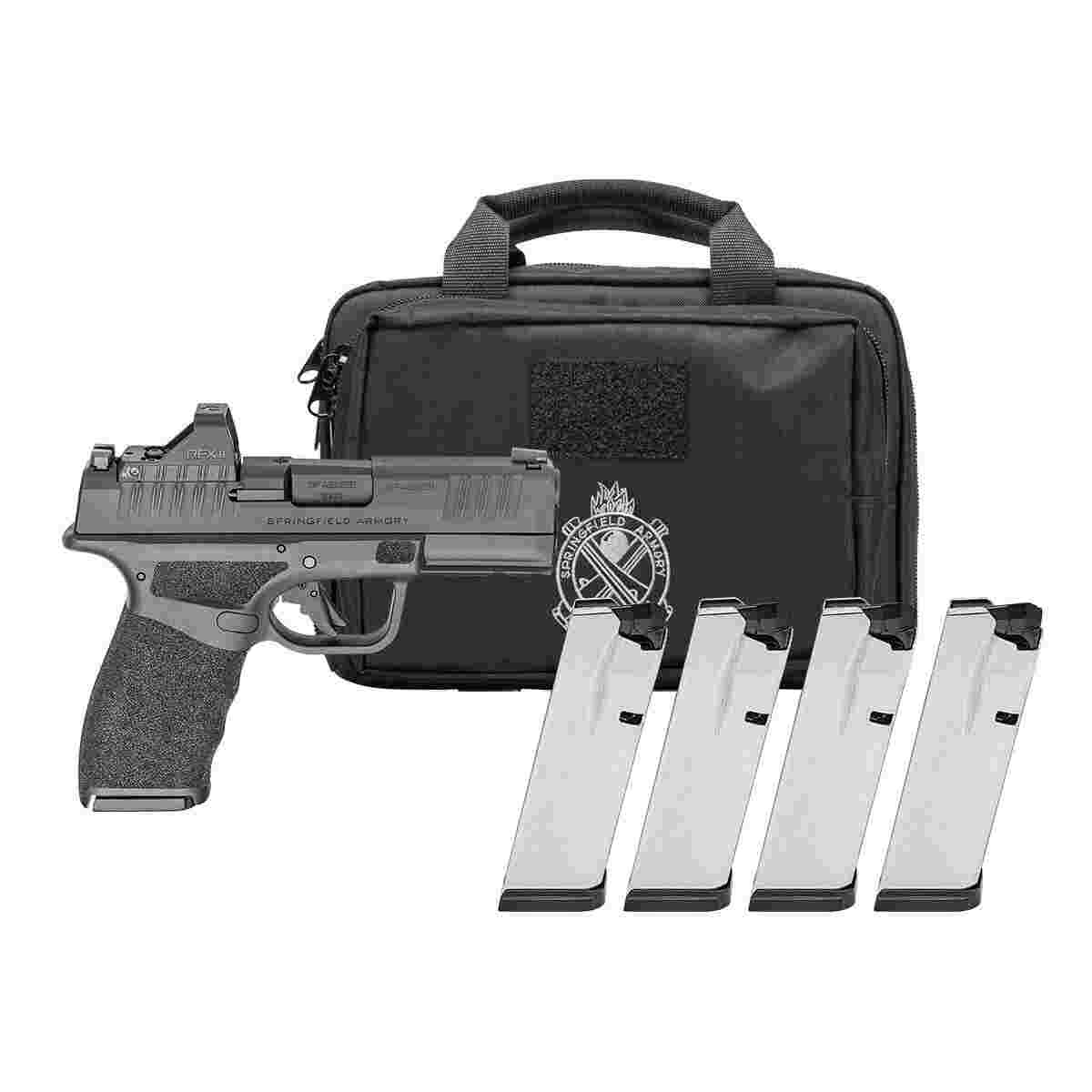 Springfield Armory Gear Pac Echelon 4.0C Handgun 9mm Luger 10rd(4) Magazines 4" Barrel Black Tritium Night Sights Green Dot  & Bag