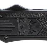 CobraTec Knives MBCTK1MDNS CTK-1 Medium 3" OTF Drop Point Plain D2 Steel Blade/Black Aluminum Handle Features Glass Breaker Includes Side Button