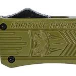 CobraTec Knives MODCTK1MTNS CTK-1  Medium 3" OTF Tanto Plain D2 Steel Blade/OD Green Aluminum Handle Features Glass Breaker Includes Pocket Clip