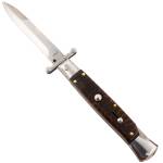Steel River Knives SGSWP Spartan  3.9" Italian Bayonet Polished Blade 5.1" Snakewood Handle Side Open