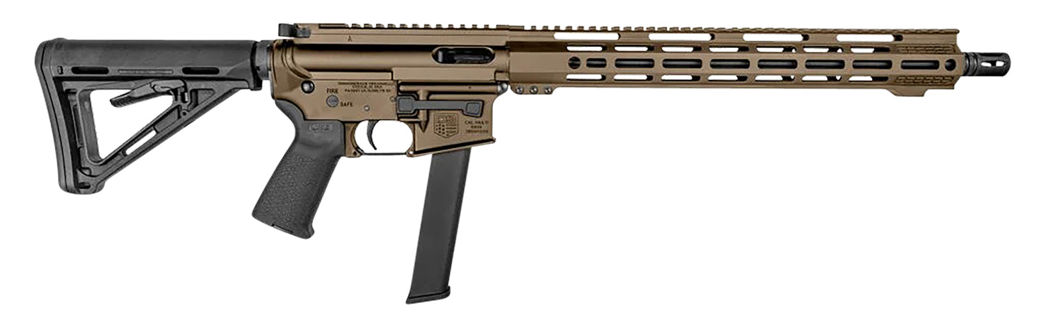 Diamondback DB1418P061 DB15  9mm Luger 32+1 16", FDE Rec/M-Lok Handgaurd, Carbon Lower, Black Magpul CTR Stock/K2 Grip, Flash Hider