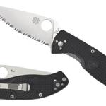 Spyderco C122PBK Tenacious Lightweight 3.39" Folding Plain Satin 8Cr13MoV SS Blade/Black Bi-Directional Texturing FRN Handle Includes Pocket Clip