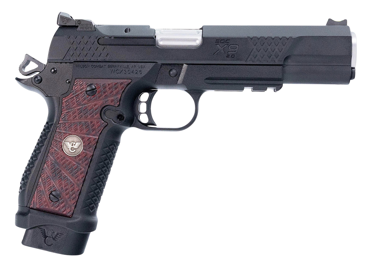 Wilson Combat  EDC X9 2.0 9mm Luger 18+1 5" Barrel, Black Cherry G10 Grip