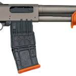 Mossberg 50222 590M 12 Gauge 10+1 18.50" Tungsten Gray Cerakote Barrel & Steel Drilled & Tapped Receiver, Magpul SGA Safety Orange Synthetic Stock