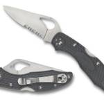 Spyderco BY04PSBK2 Byrd Meadowlark 2 Lightweight 2.87" Folding Drop Point Part Serrated 8Cr13MoV SS Blade Black  Textured FRN Handle Includes Pocket Clip