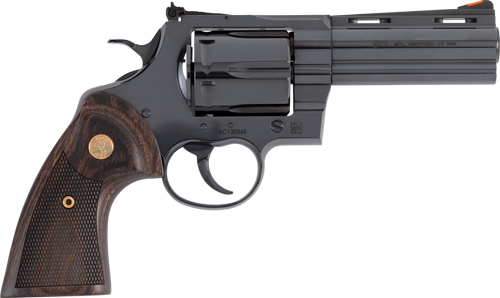 COLT ANACONDA 44MAG 4" 6RD - BLUED MEDALLION WOOD GRIPS