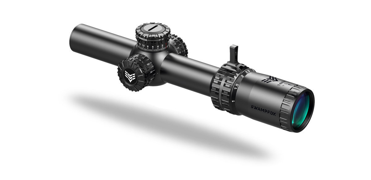 Swampfox Arrowhead LPVO Series Rifle Scope 1-8x24 30mm SFP IR Red MIL Black