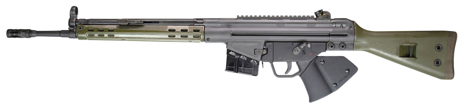 PTR 400 GIR *CA Compliant *Reconditioned 308 Win,7.62x51mm NATO 18" 10+1, Black Parkerized Reciever with Scope Mount, Green Synthetic Stock (Stock May Be Blemished), Black California Paddle Grip