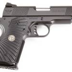 Wilson Combat CQBECP45 CQB Elite Compact Frame 45 ACP 7+1 4" Stainless Match Grade Barrel, Black Serrated Carbon Steel Slide, Black Armor-Tuff Carbon Steel w/Beavertail, Black G10 Starburst Grip