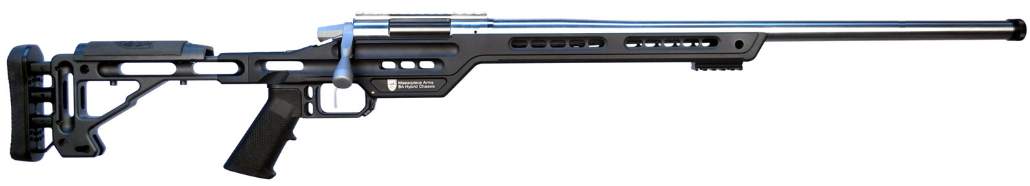 MasterPiece Arms 6CMPMRRHBLKPBA PMR  6mm Creedmoor 10+1 24" Stainless Steel Polished Black Aluminum Black V-Bedded BA Hybrid Chassis Stock Right Hand