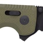 S.O.G SOG12380241 SOG-TAC XR 3.39" Folding Clip Point Plain Black TiNi Cryo D2 Steel Blade OD Green G10 Handle Includes Pocket Clip