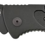 S.O.G SOGFF25CP Escape  3.40" Folding Clip Point Part Serrated Black Hardcased 9Cr18MoV SS Blade Black Anodized Aluminum Handle Includes Belt Clip