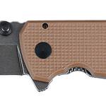 CRKT 2495B SQUID XM 2.95" Folding Drop Point Plain Stonewashed D2 Steel Blade, Brown Textured G10/SS Handle