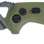CobraTec Knives ODGAFRYK Ryker  3.75" Folding Plain Black Stonewashed D2 Steel Blade, 5" OD Green Textured G10 Handle