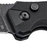 Boker 01BO797 Intention II  3.07" Folding Tanto Plain D2 Steel Blade Black G10 Handle