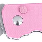 CRKT 2474P SQUID  EDC 2.27" Folding Plain Stonewashed D2 Steel Blade, Pink G10 Handle