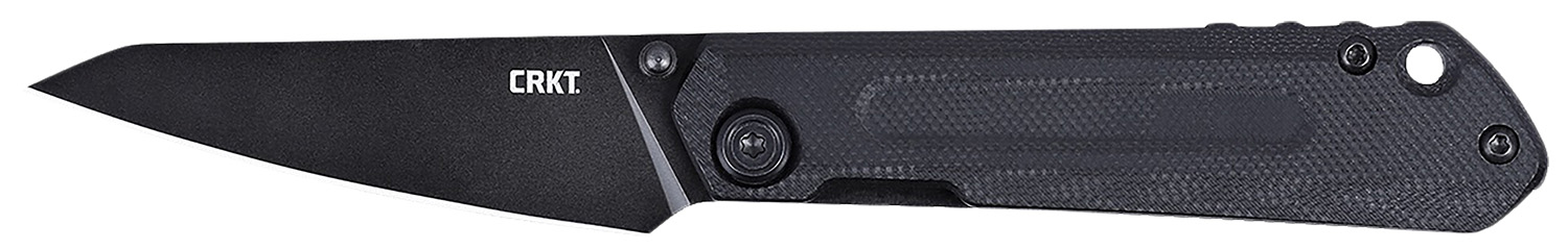 CRKT 2670 Straight  EDC Compact 2.60" Folding Wharncliffe Plain Black Oxide D2 Steel Blade, Black G10 Handle