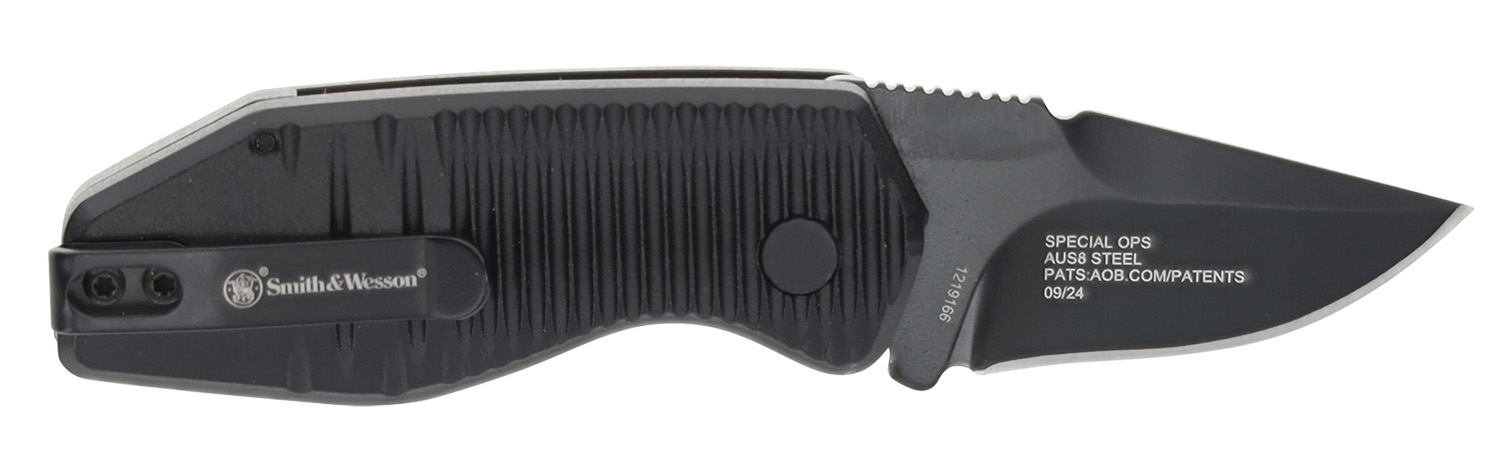 Smith & Wesson Knives 1219165 Special Ops  Mini 1.90" Folding Drop Point Plain AUS-8A SS Blade Aluminum Handle