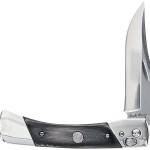 Uncle Henry 1222013 Bear Paw  3.80" Folding Plain 7Cr17MoV SS Blade, Black/SS Wood Laminate Handle