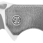 Sig Sauer Knives VA9SBT Validus  3.78" Folding Modified Tanto Plain Dark Acid Stonewash/Satin M390 Steel Blade, 4.76" Salt & Pepper Canvas Micarta Handle