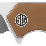 Sig Sauer Knives TS8SBRN Tsuru  3.30" Folding Tanto Plain Satin 154CM SS Blade, 4.20" Coyote Brown G10 Handle