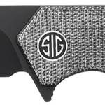 Sig Sauer Knives TS8BB Tsuru  3.30" Folding Tanto Plain Black PVD 154CM SS Blade, 4.20" Salt & Pepper Micarta Handle