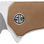 Sig Sauer Knives XI SBRN Xiphos  3.40" Folding Modified Tanto Plain Dark Acid Stonewash/Satin Nitro-V Blade, 4.20" Coyote Brown G10 Handle