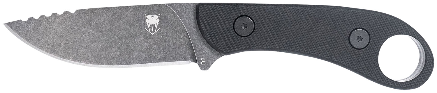 CobraTec Knives SD2DNSBLKGEN2 Skinner Gen II 3.50" Folding Plain Stonewashed D2 Steel Blade, 4.31" Black w/Finger Ring G10 Scales Handle