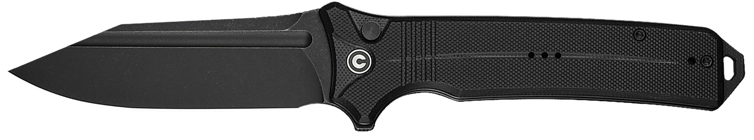 Civivi Knives C23080-1 Neurohaptic  EDC 3.74" Folding Clip Point Plain Black Stonewashed Nitro-V Steel Blade, Black Textured G10 Handle