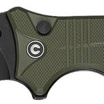 Civivi Knives C23080-3 Neurohaptic  EDC 3.74" Folding Clip Point Plain Black Stonewashed Nitro-V Steel Blade, OD Green Textured G10 Handle