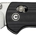 Civivi Knives C23073-1 Yonder  2.88" Folding Spey Point Plain Stonewashed 14C28N Steel Blade, Black Textured G10 Handle