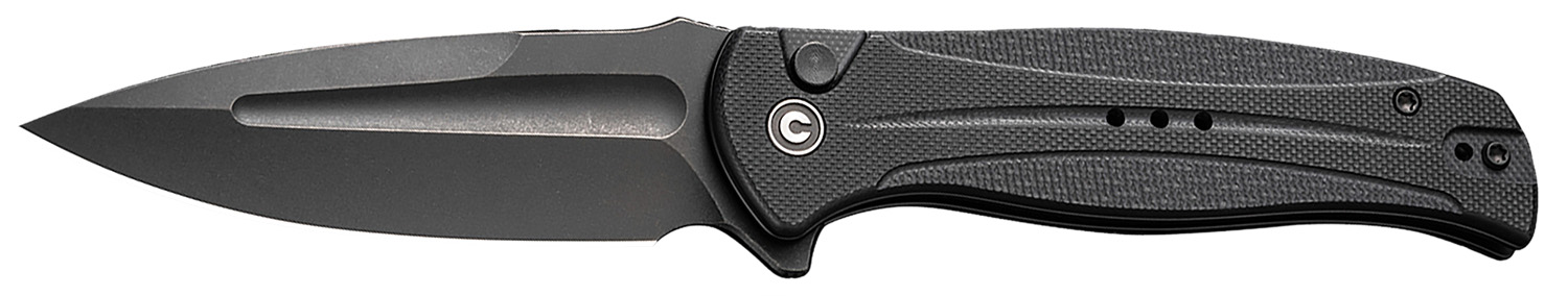 Civivi Knives C23053-1 Incindie  3.48" Folding Spear Point Plain Black Stonewashed 14C28N Steel Blade, Black Textured G10 Handle