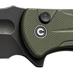 Civivi Knives C23053-2 Incindie  3.48" Folding Spear Point Plain Black Stonewashed 14C28N Steel Blade, OD Green Textured G10 Handle