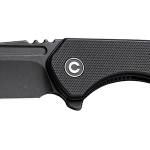 Civivi Knives C23036-1 ExOne  2.94" Folding Reverse Tanto Plain Black Stonewashed Nitro-V Steel Blade, Black Textured G10 Handle