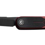 Civivi Knives C23015-1 KwaiQ  2.97" Folding Plain Black Stonewashed Nitro-V Steel Blade, Black/Burgundy Textured G10 Handle