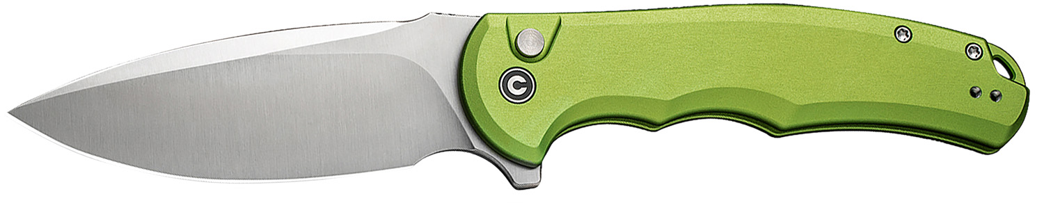 Civivi Knives C18026E-3 Praxis  3.75" Folding Drop Point Plain Satin Nitro-V Steel Blade, Lime Green Aluminum Handle