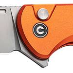 Civivi Knives C20022B-2 Chevalier II  EDC 3.47" Folding Sheepsfoot Plain Satin 14C28N Steel Blade, Orange Aluminum Handle
