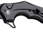 Civivi Knives C16016B-1 Incisor II  2.02" Folding Karambit Plain Black Nitro-V Steel Blade, Black w/Finger Ring Aluminum Handle