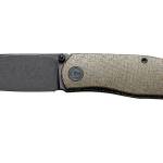 Civivi Knives C22007-2 Sokoke  EDC 3.35" Folding Drop Point Plain Black Stonewashed 14C28N Steel Blade, Green Textured Burlap Micarta Handle