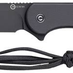 Civivi Knives C2105A Elementum  3.98" Fixed Plain Black Stonewashed D2 Steel Blade, 4.50" Black G10 Handle