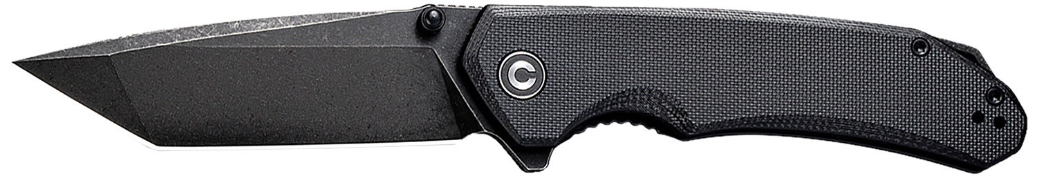 Civivi Knives C2023C Brazen  3.46" Folding Tanto Black Stonewashed D2 Steel Blade, Black Textured G10 Handle