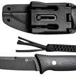 Civivi Knives C19046-3 Tamashii  4.07" Fixed Straight Back Plain Black Stonewashed D2 Steel Blade, 4.73" Black Textured G10 Handle