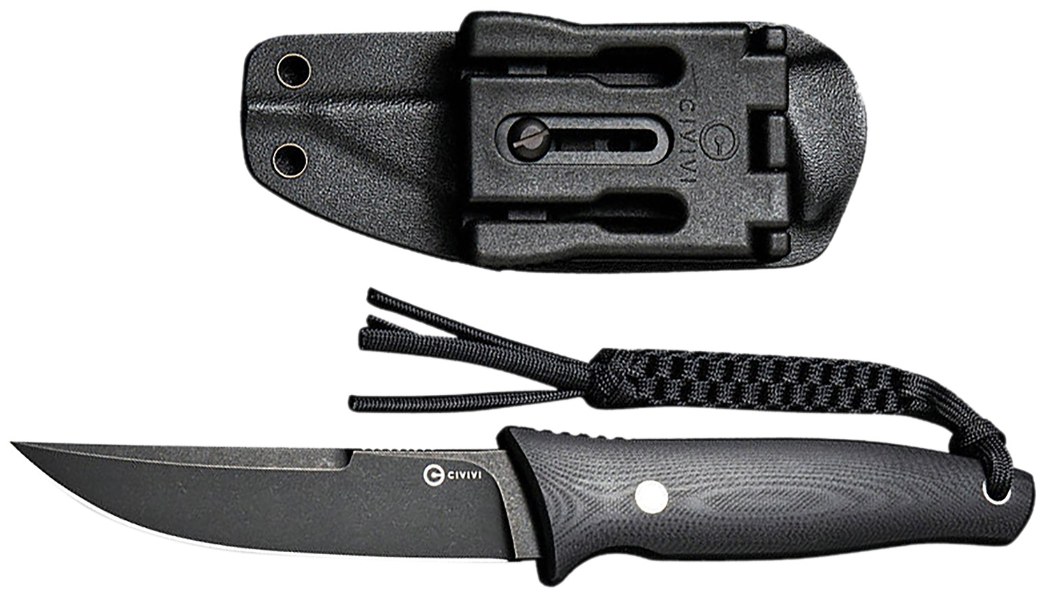 Civivi Knives C19046-3 Tamashii  4.07" Fixed Straight Back Plain Black Stonewashed D2 Steel Blade, 4.73" Black Textured G10 Handle