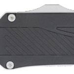 CobraTec Knives CTLGDBLKTNS Legend  EDC 3.13" OTF Plain Stonewashed VG-10 SS Blade, 4.75" Black Textured Aluminum Handle