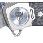 CobraTec Knives CTEMPDAMDNS Emperor  3" Folding Drop Point Plain Damascus VG-10 SS Blade, 4.25" Carbon Fiber/SS Titanium Handle