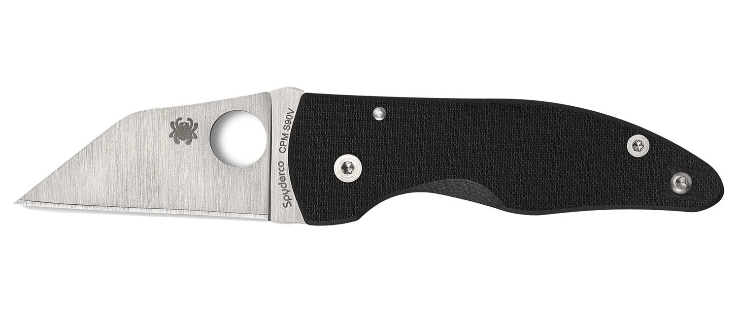 Spyderco C264CFP MicroJimbo  2.45" Folding Wharncliffe Plain Satin CPM S90V Blade, Black Textured Carbon Fiber Handle