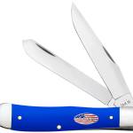 Case 16400 USMC  Folding Clip Point/Spey Plain Tru-Sharp SS Blade, Smooth Royal Blue Synthetic Handle