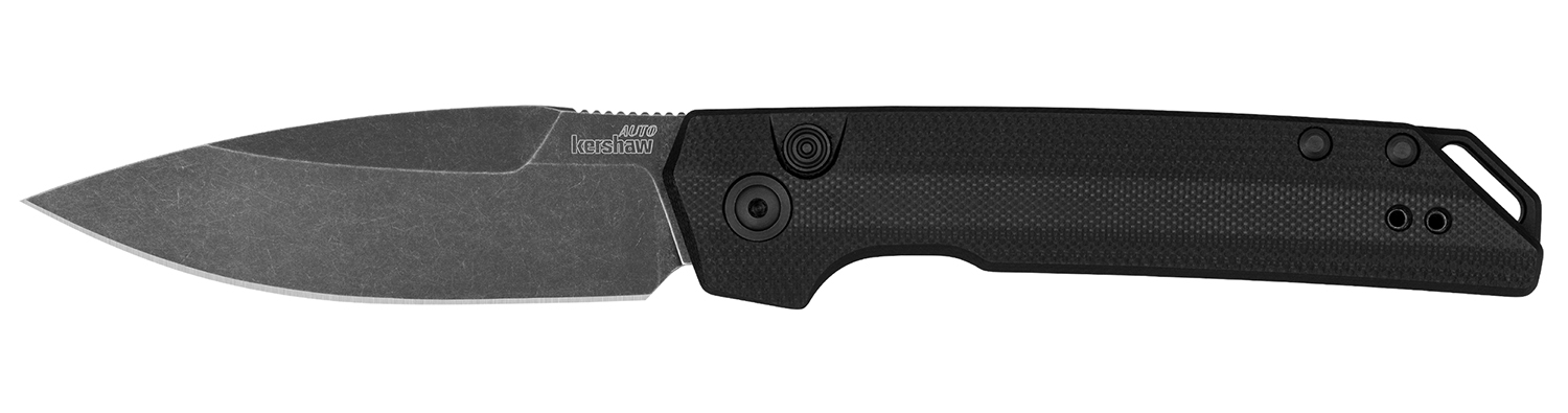 Kershaw 7038G10 Launch Iridium Automatic 3.45" Folding Plain Black Oxide Blackwash CPM MagnaCut Steel Blade, Black Anodized Aluminum/G10 Handle